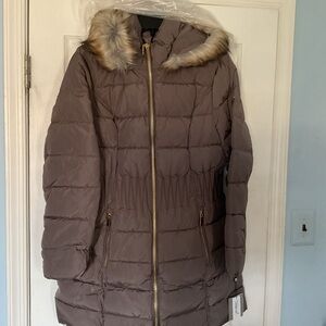 Laundry By Shelli Segal Fur-Trimmed Hooded Puffer Jacket - Brown